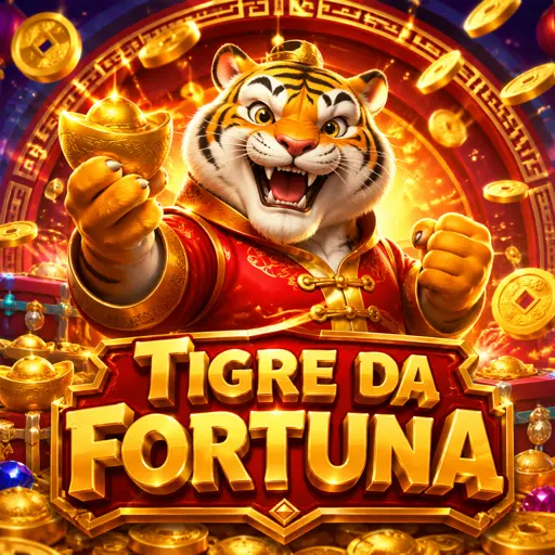Recursos especiais do Fortune Tiger ativados, com wild dourado na linha central e multiplicador em destaque
