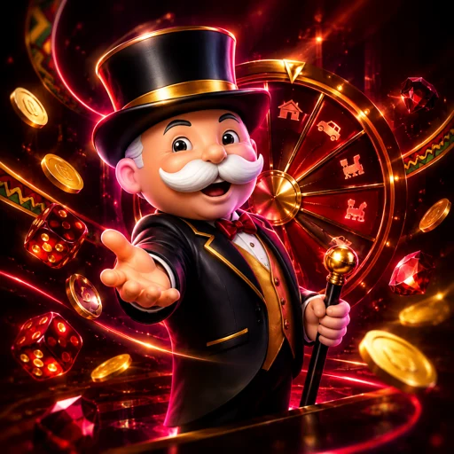 Apresentador ao lado da roda do game show Monopoly Live